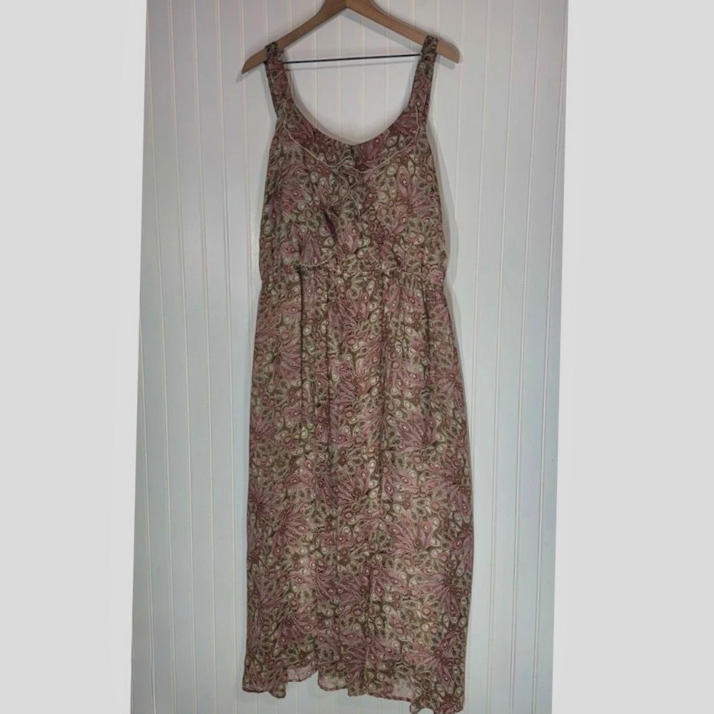 Denim 24/7 Dress Plus 24W Floral Paisley Boho Fairy Cottagecore Tiered Maxi Y2